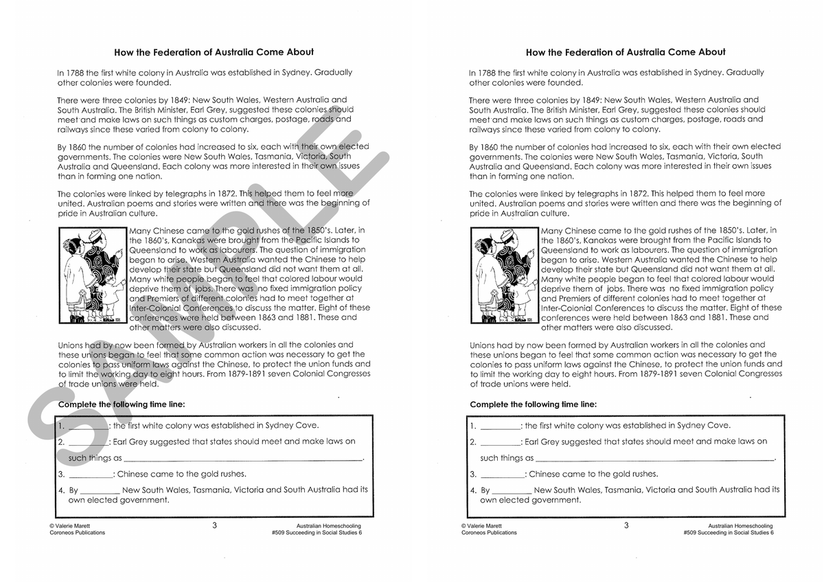 Succeeding in Social Studies Year 6 sample page