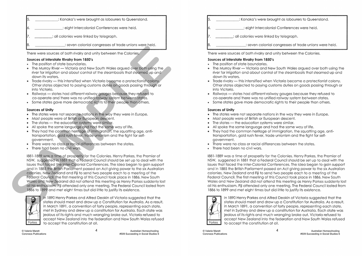 Succeeding in Social Studies Year 6 sample page