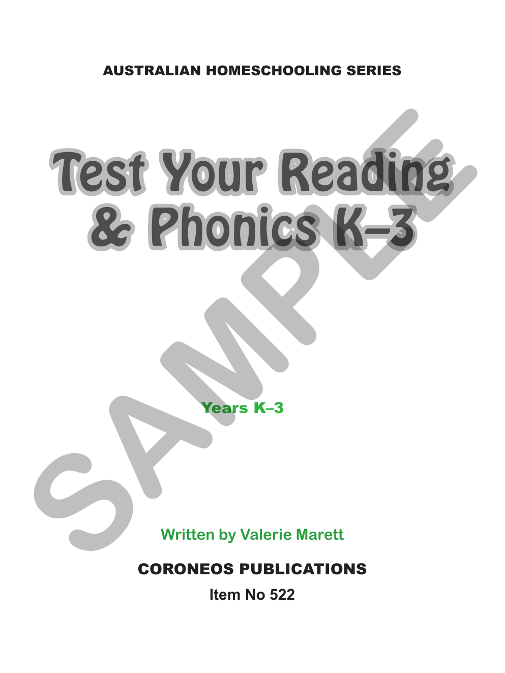 Test Your Reading and Phonics K to 3 sample page