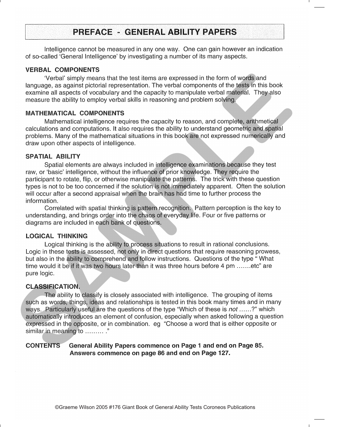 Giant Book of General Ability Tests Years 5-8 (Basic Skills No. 176) sample page