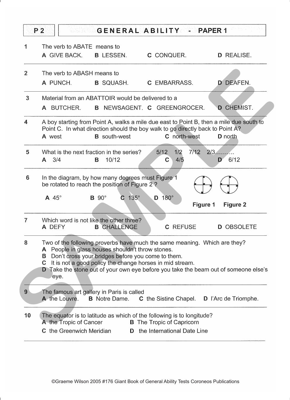 Giant Book of General Ability Tests Years 5-8 (Basic Skills No. 176) sample page