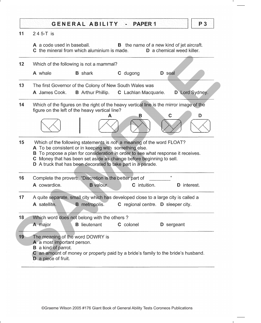 Giant Book of General Ability Tests Years 5-8 (Basic Skills No. 176) sample page