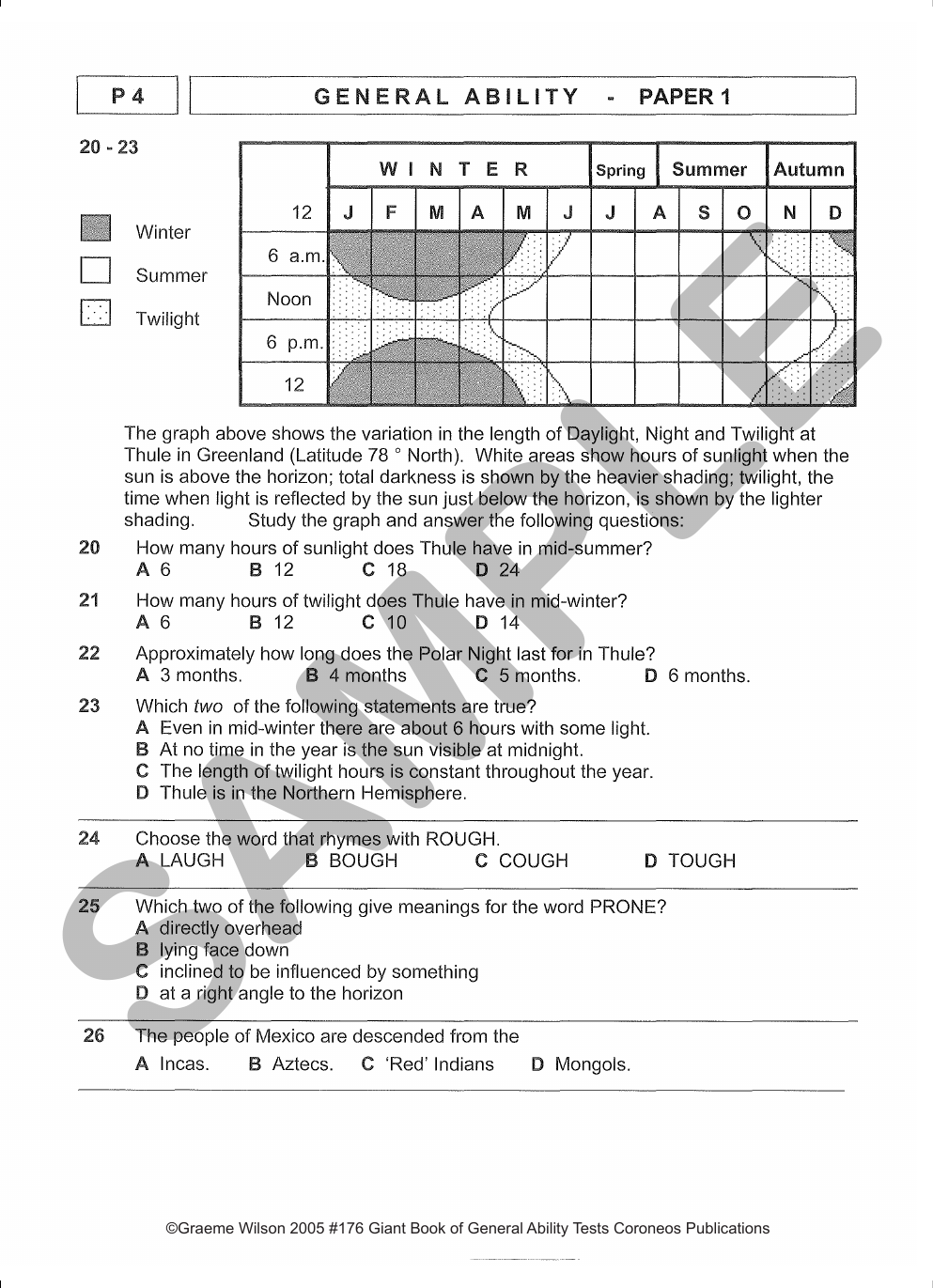 Giant Book of General Ability Tests Years 5-8 (Basic Skills No. 176) sample page