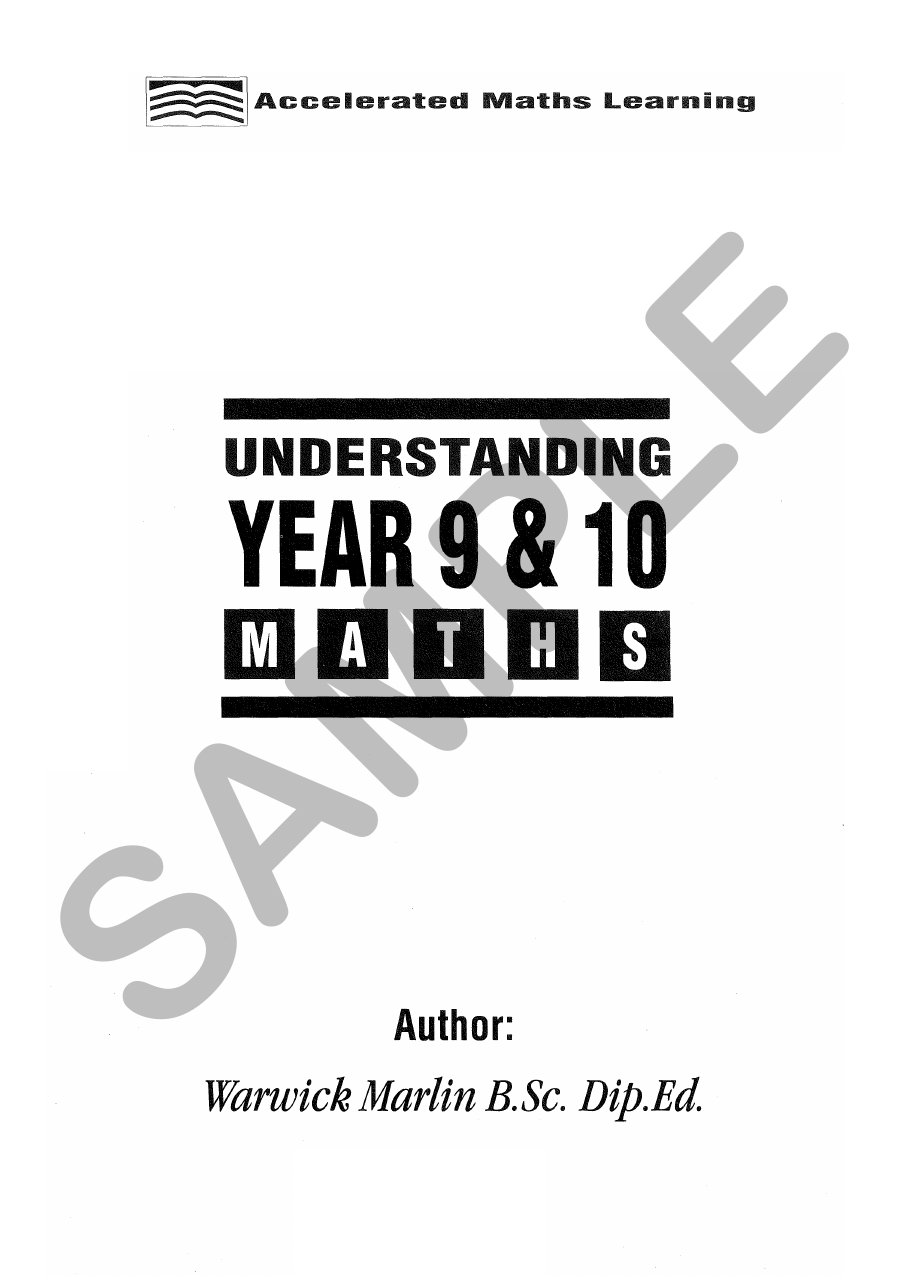 Understanding Maths - Years 9 and 10 Intermediate sample page
