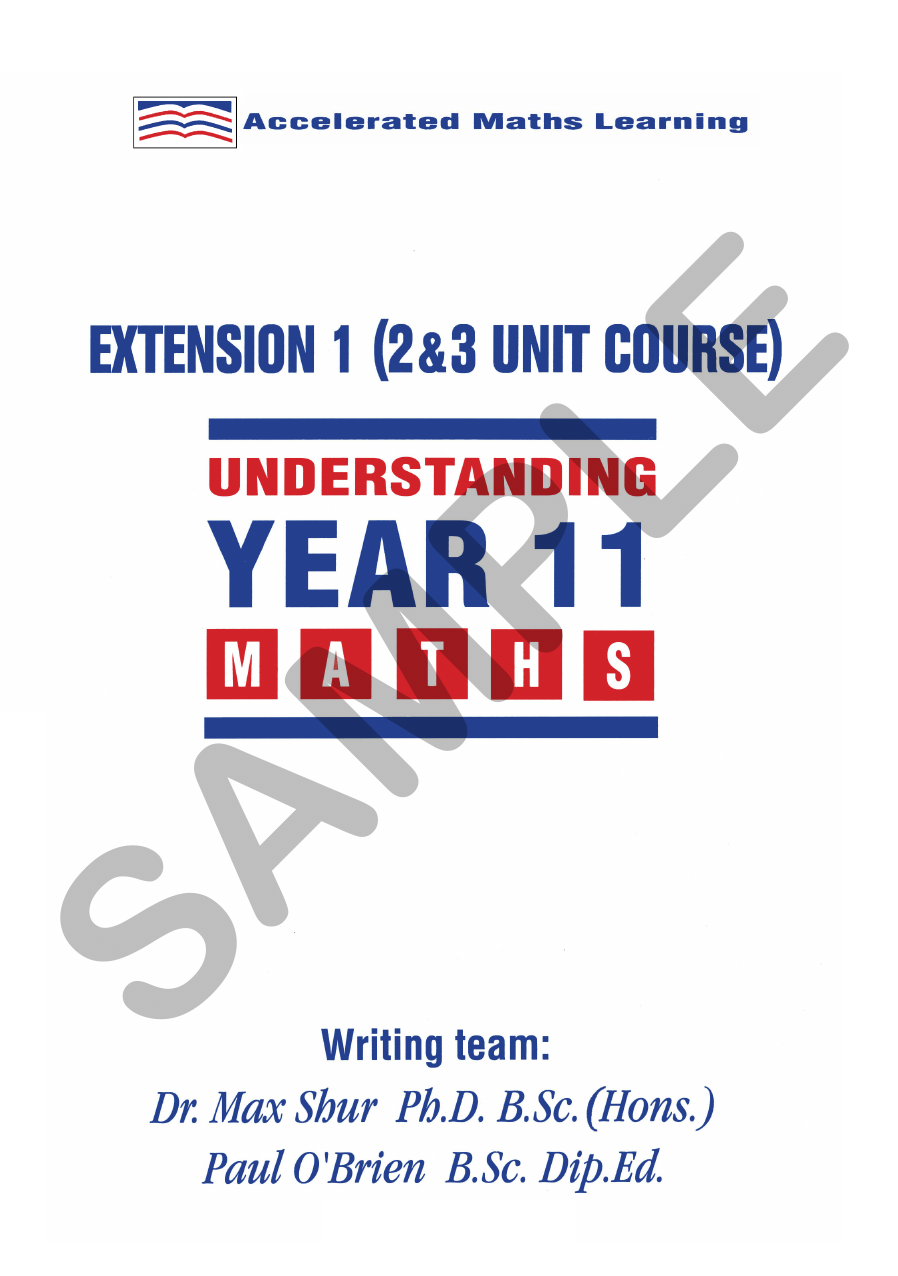 Understanding Maths - Year 11 Extension 1 (Old Syllabus) sample page