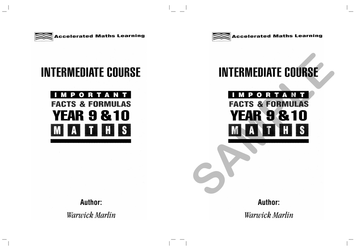 Facts and Formulas - Year 9 & 10 Intermediate sample page