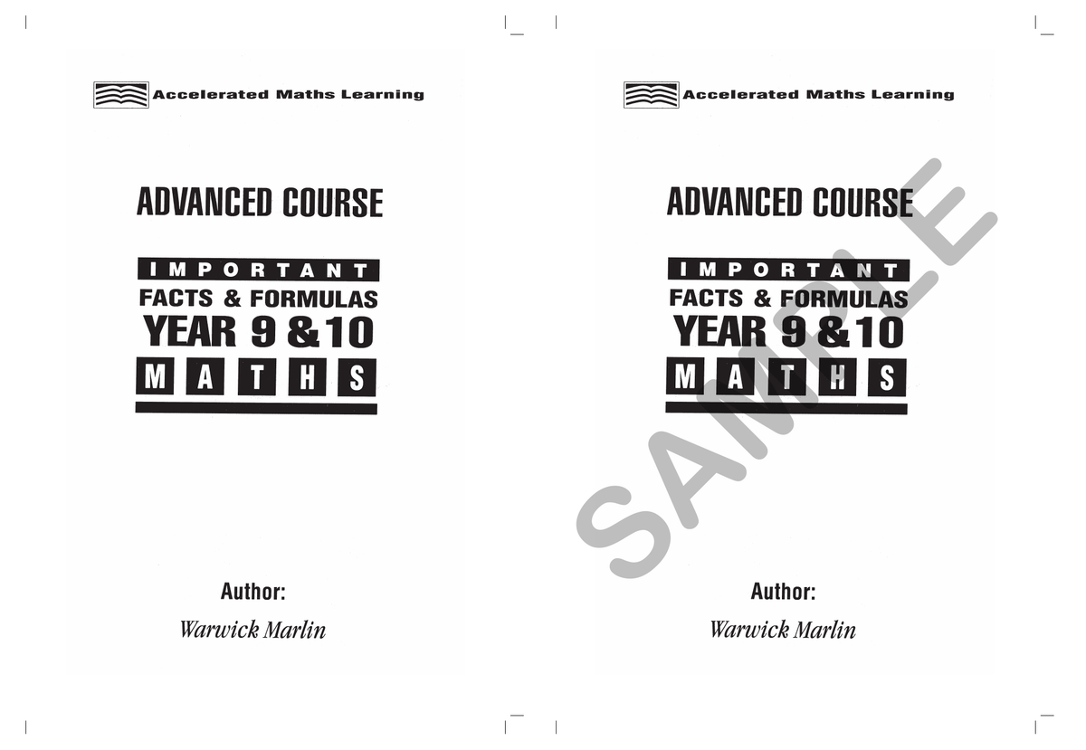 Facts and Formulas - Years 9 & 10 Advanced sample page