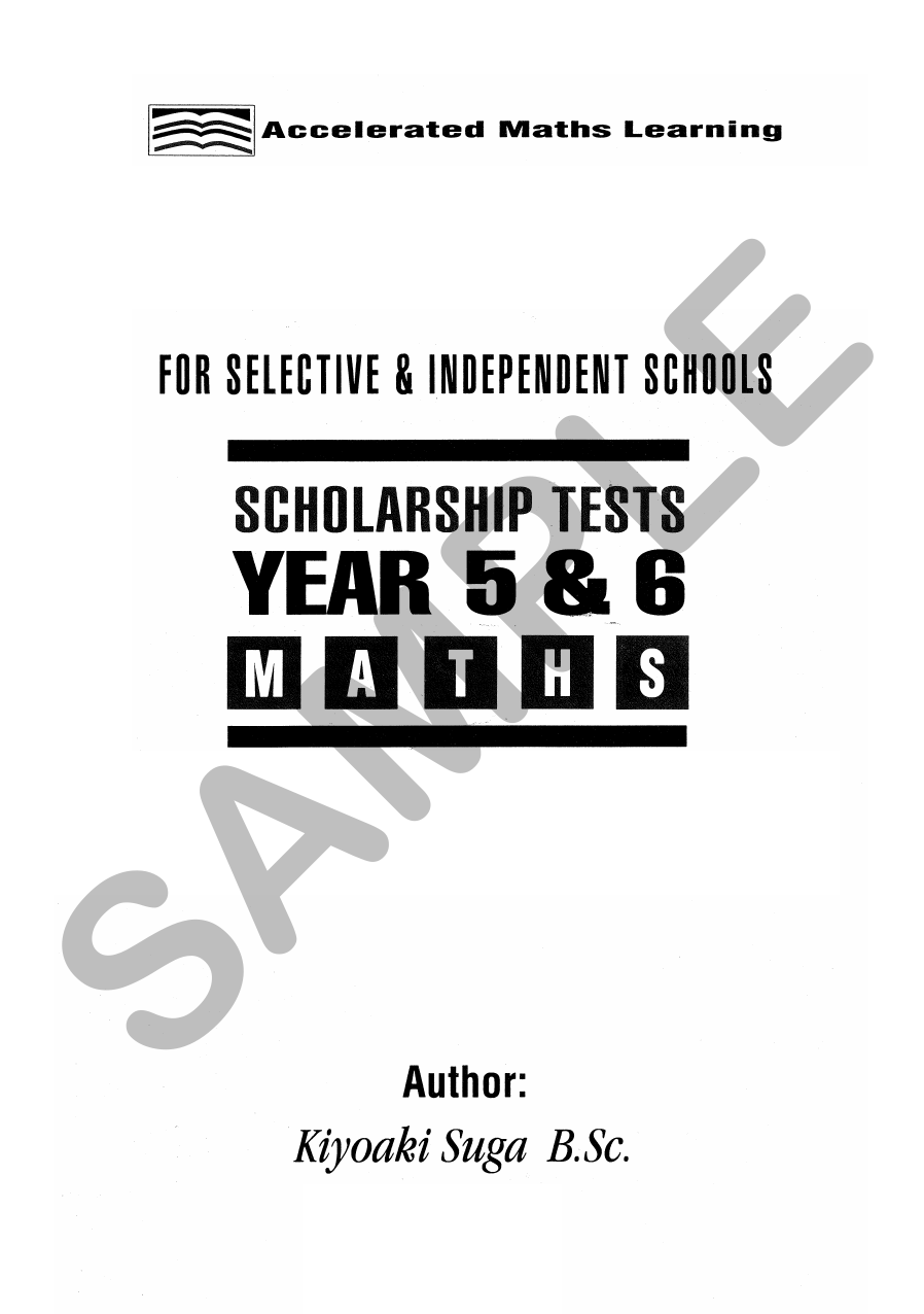 Scholarship Tests - Years 5 and 6 sample page
