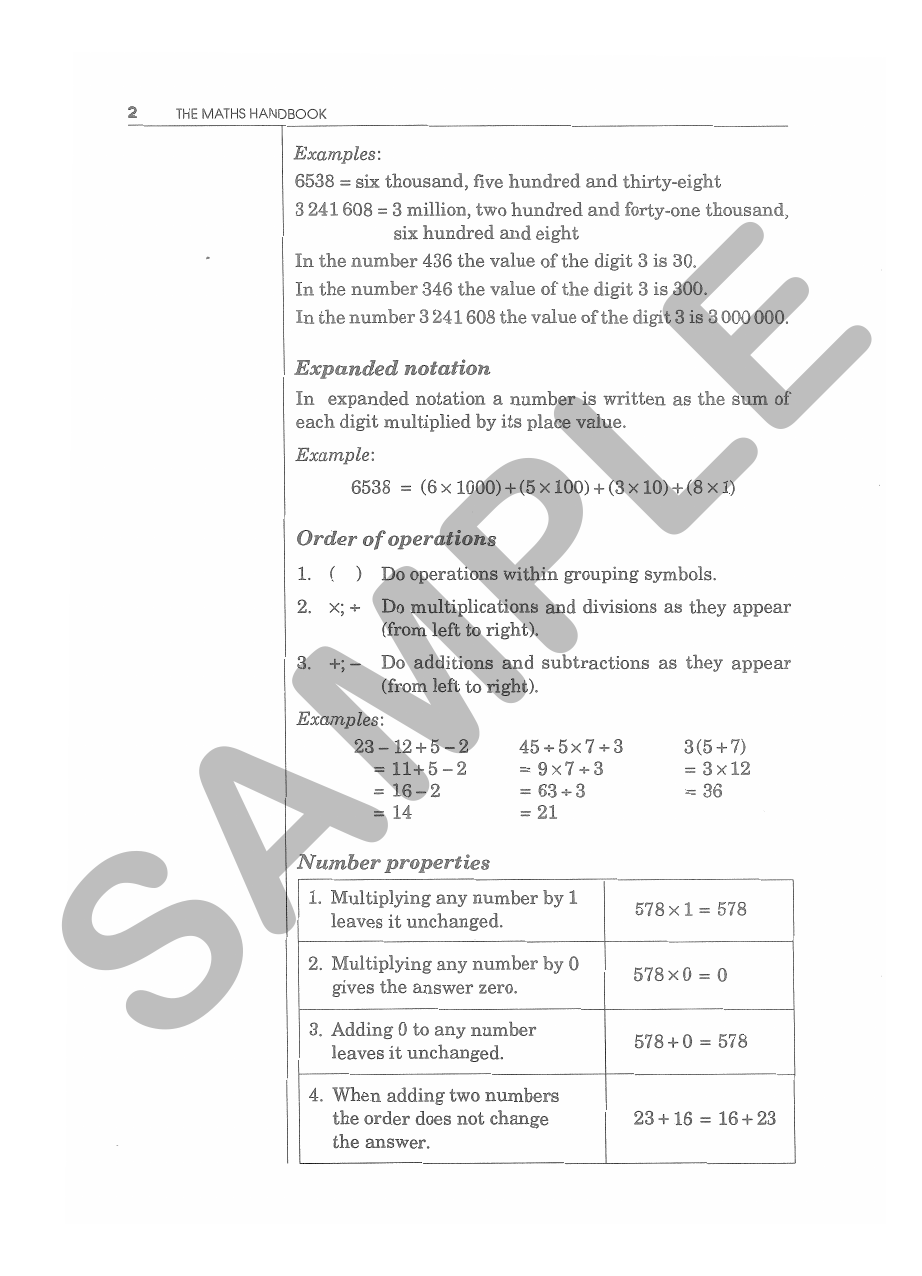 Maths Handbook 2nd Edition sample page