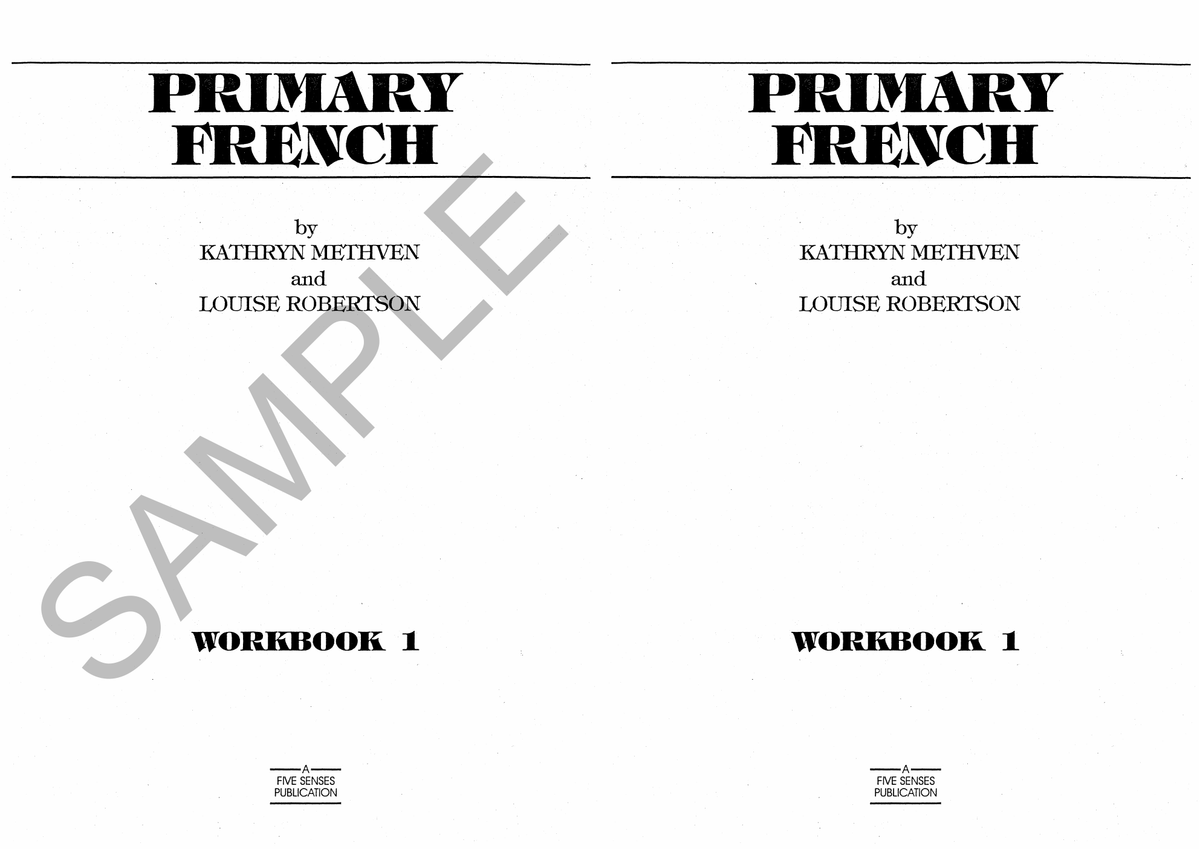 Primary French - Workbook 1 sample page