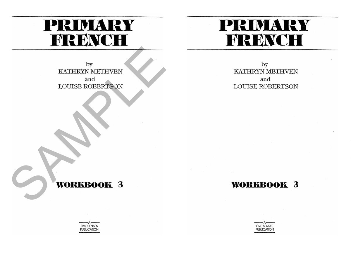 Primary French Workbook 3 sample page