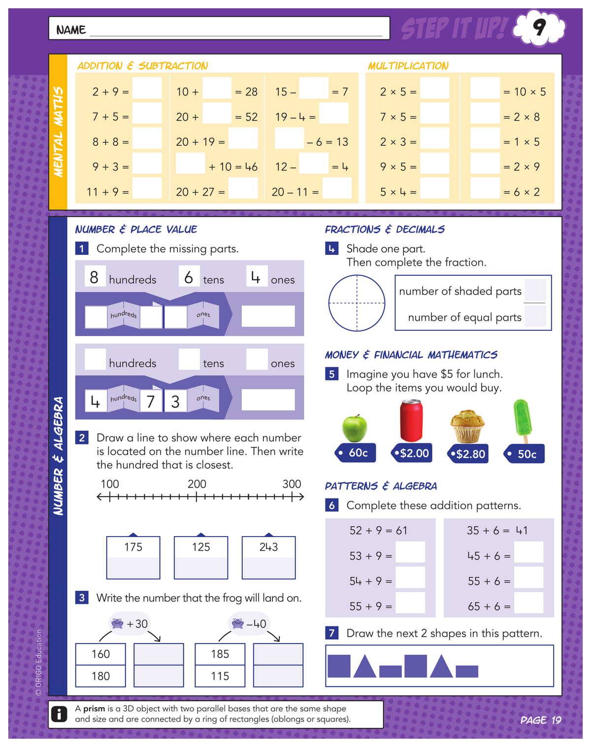 Step It Up! - Maths Mentals & Practice for Home: Year 3 sample page