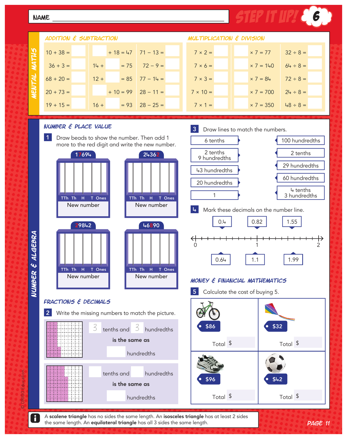 Step It Up! - Maths Mentals & Practice for Home: Year 5 sample page