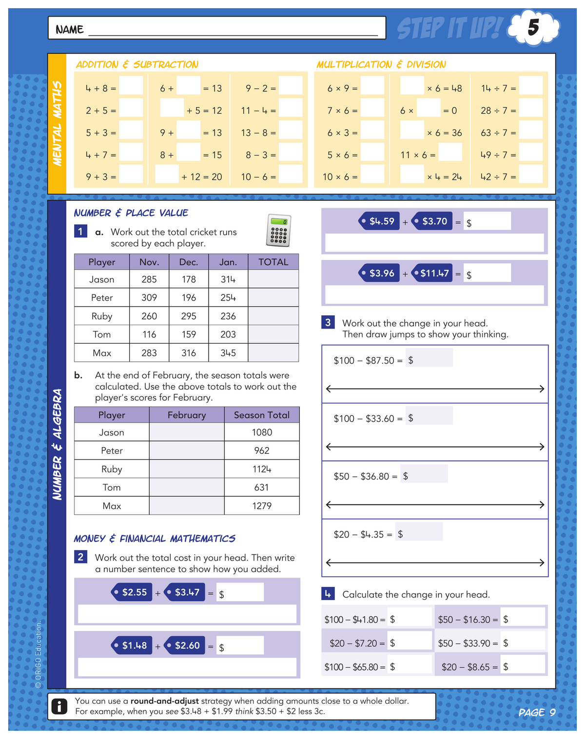 Step It Up! - Maths Mentals & Practice for Home: Year 6 sample page