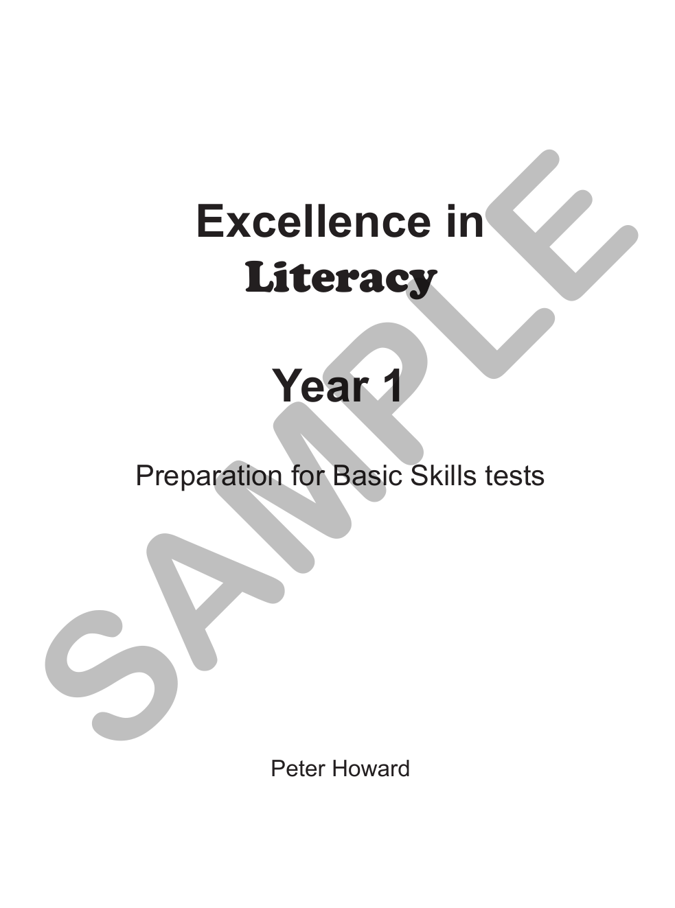 Excellence in Literacy Year 1 sample page