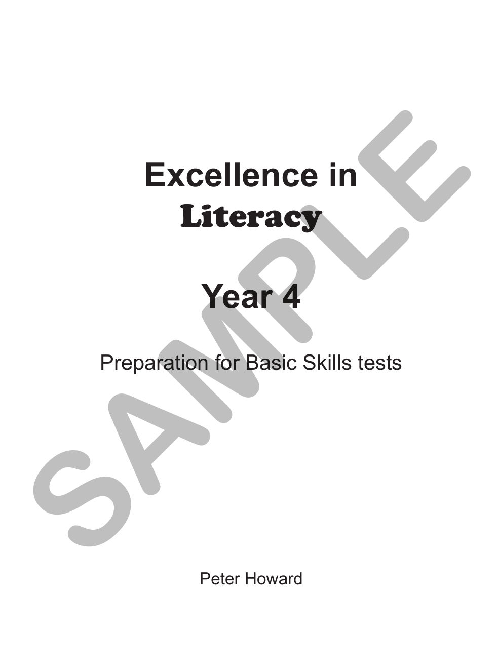 Excellence in Literacy Year 4 sample page