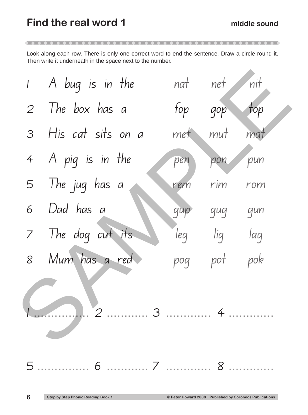 Step by Step Phonic Reading 1 NSW sample page