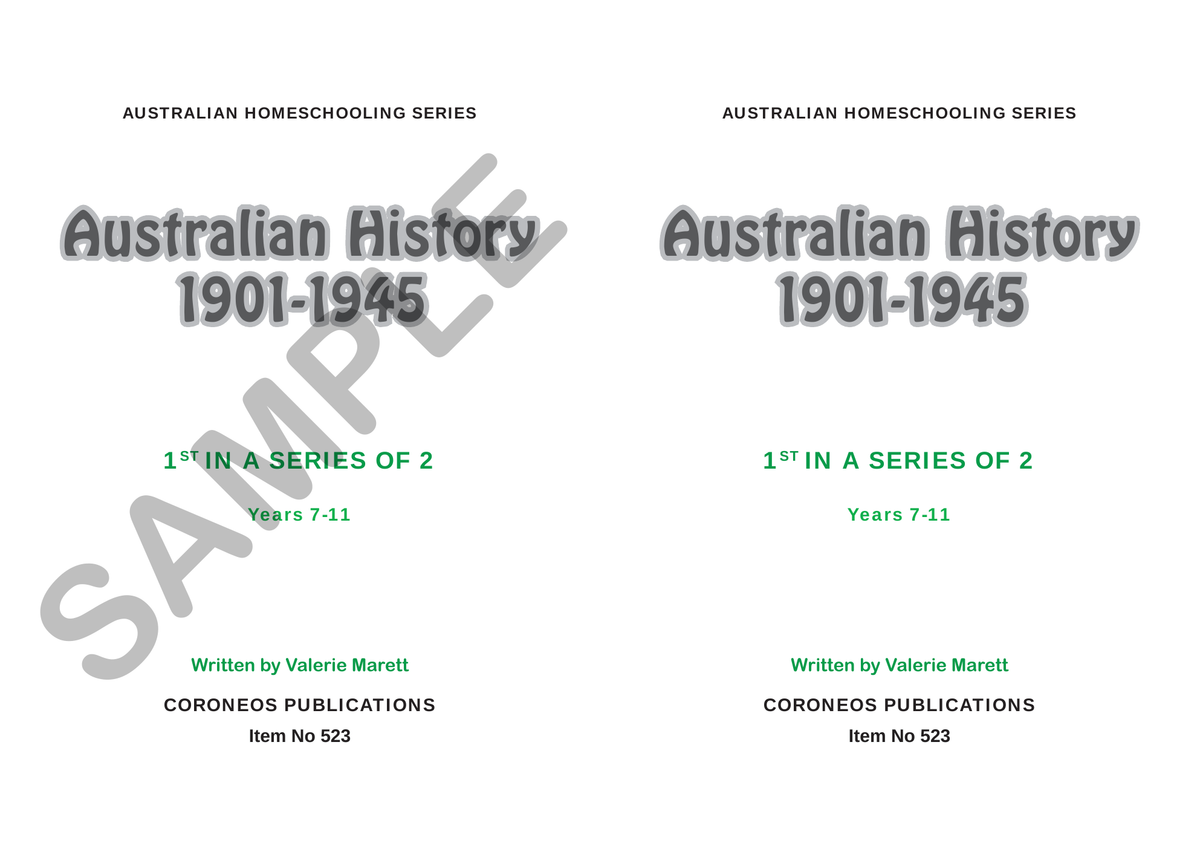 Australian History 1901- 1945 sample page