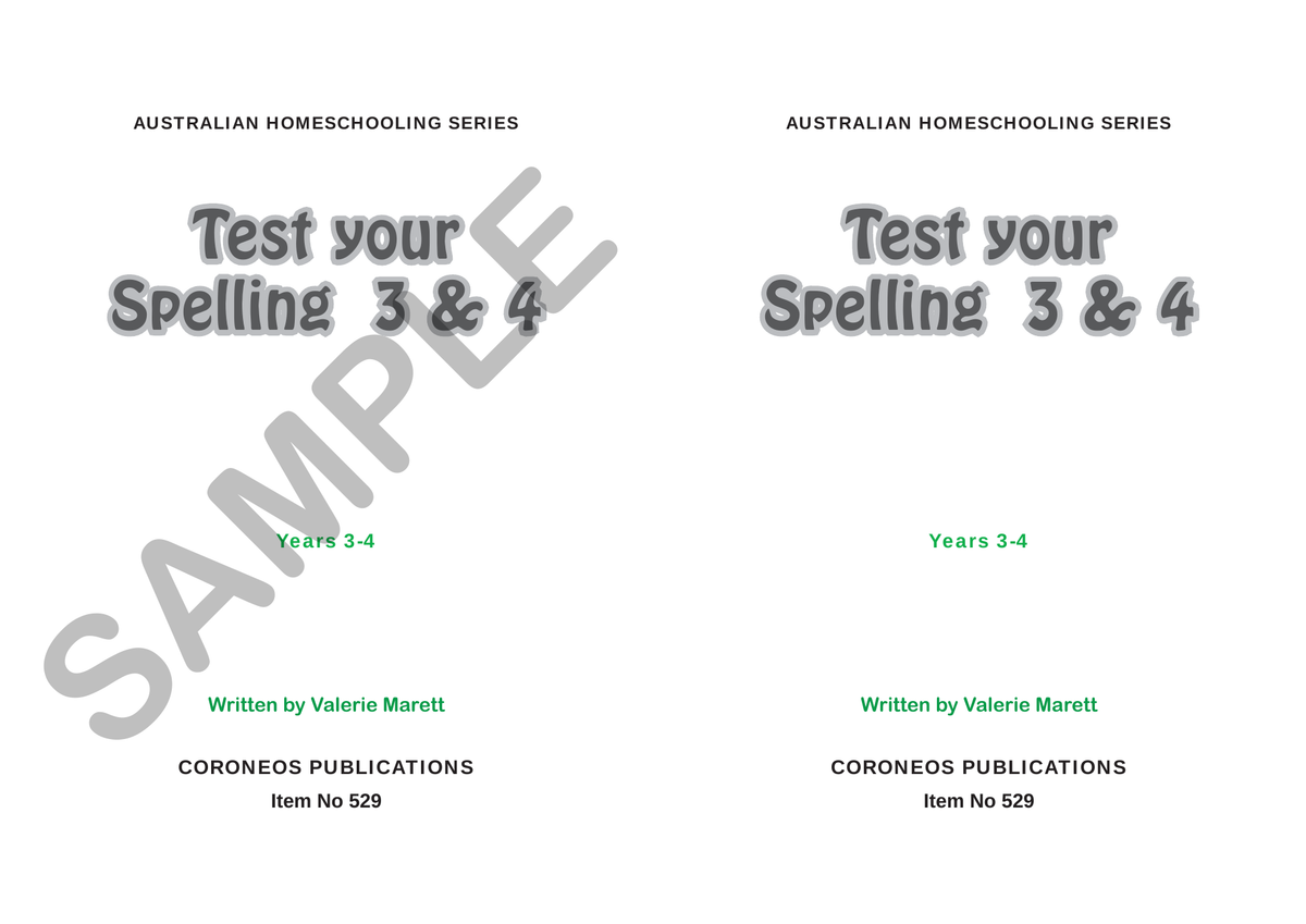 Test Your Spelling Years 3 and 4 sample page