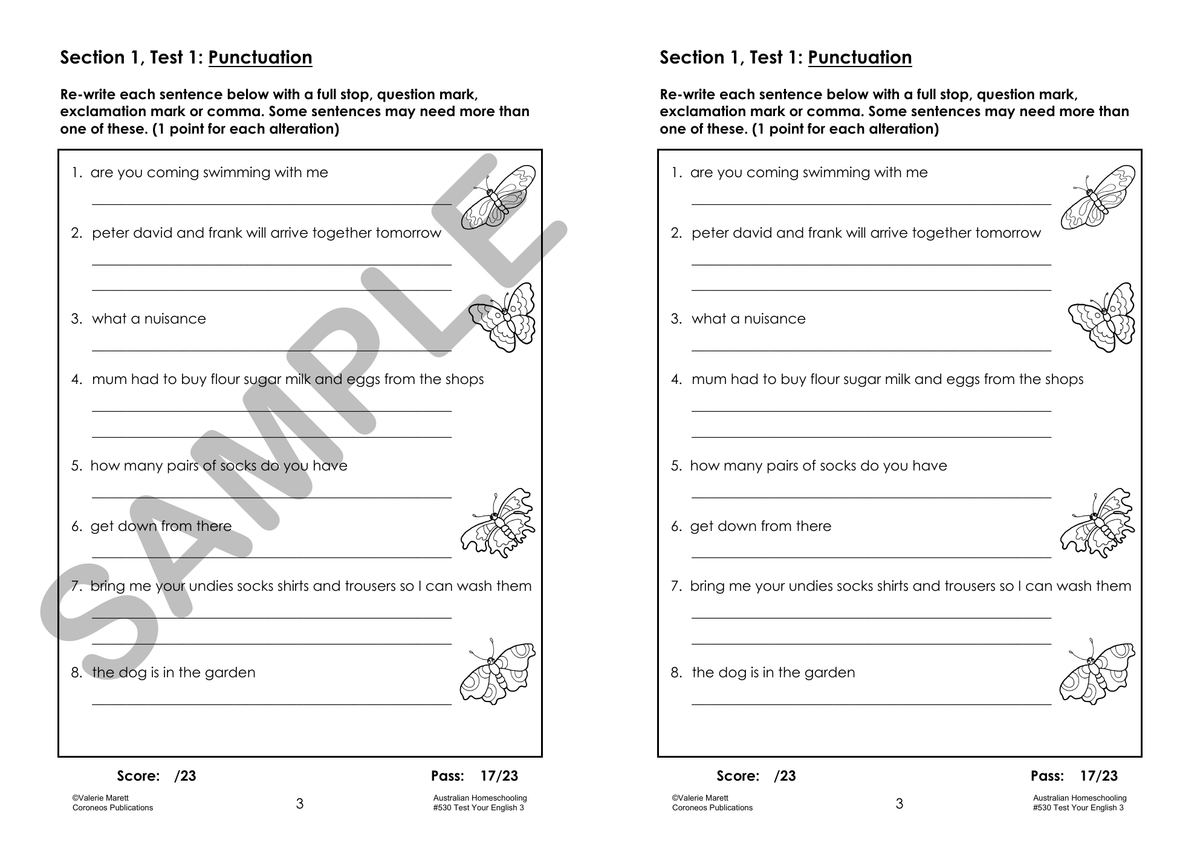 Test Your English 3 sample page