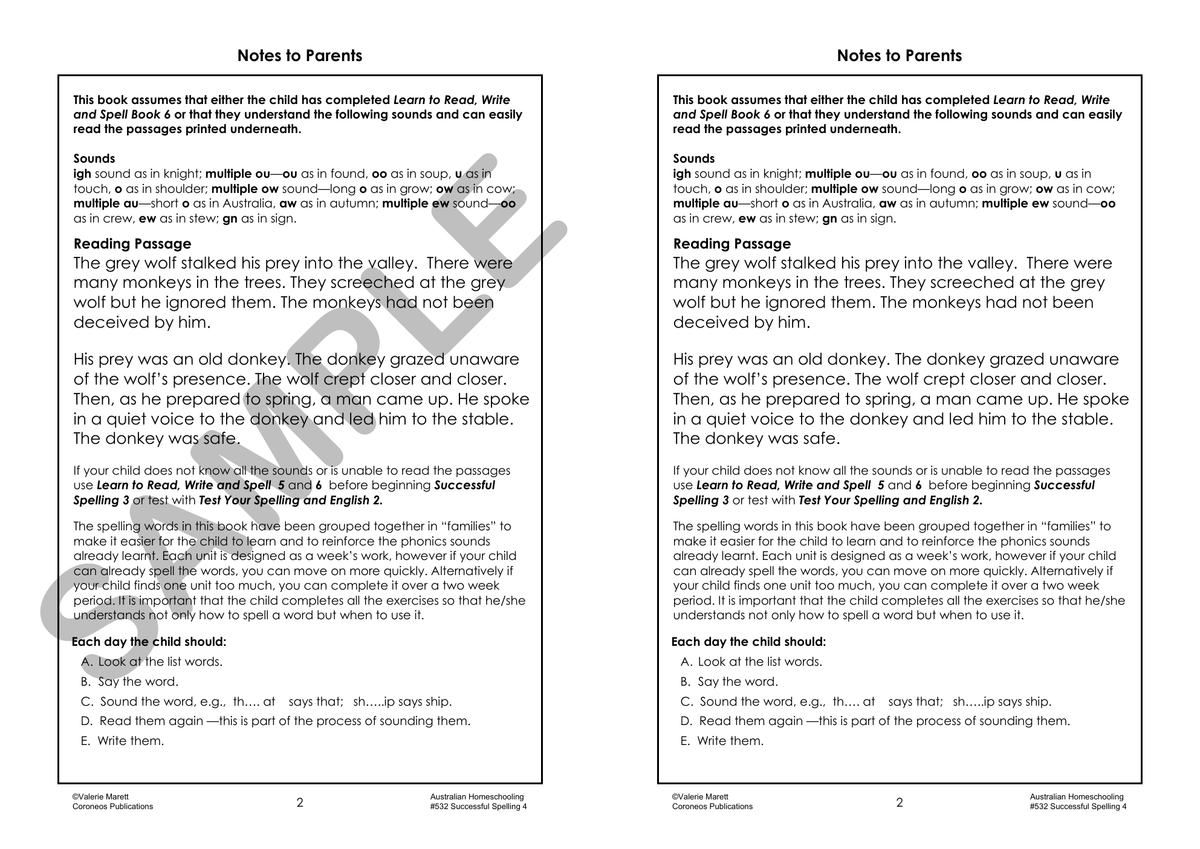 Successful Spelling 4 sample page