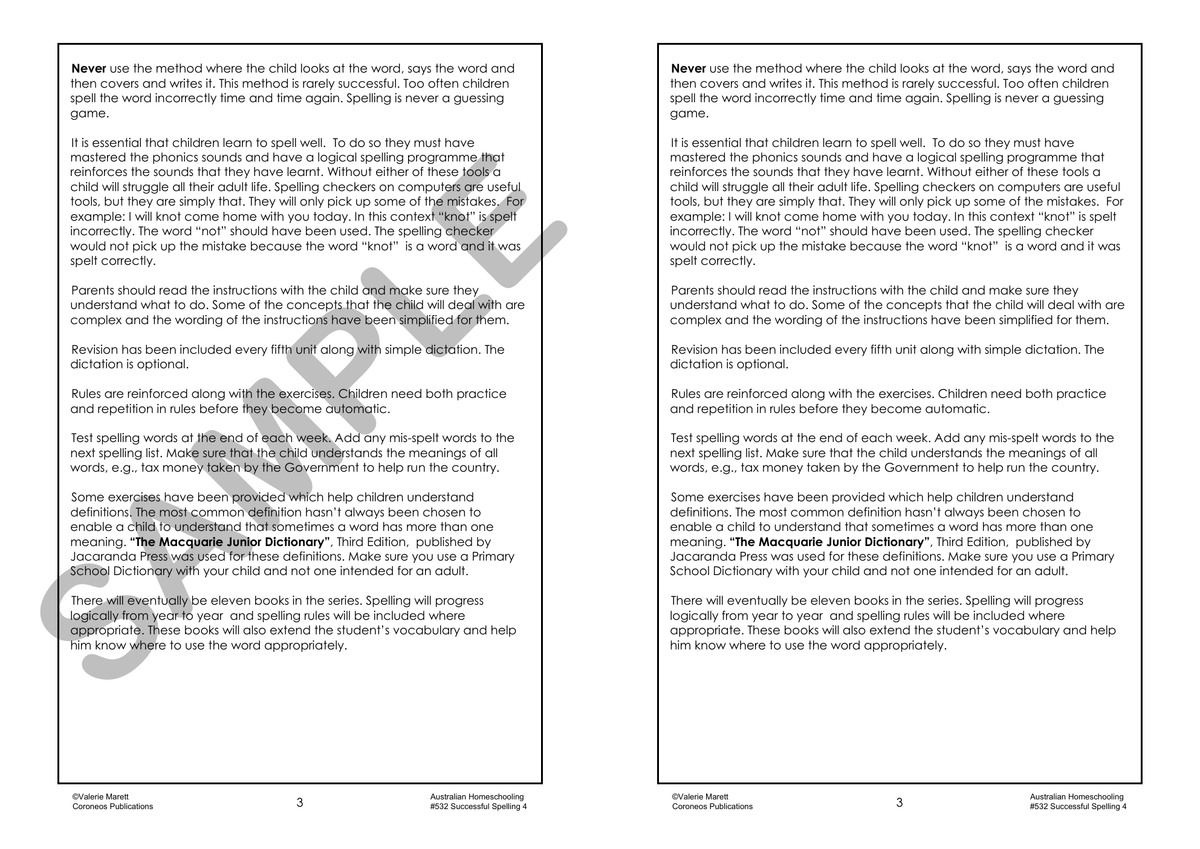 Successful Spelling 4 sample page