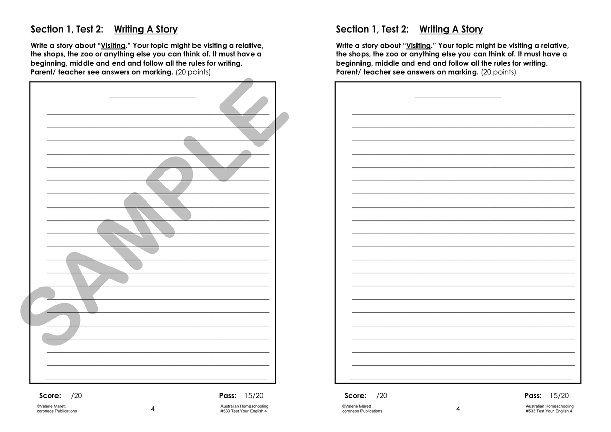 Test Your English 4 sample page