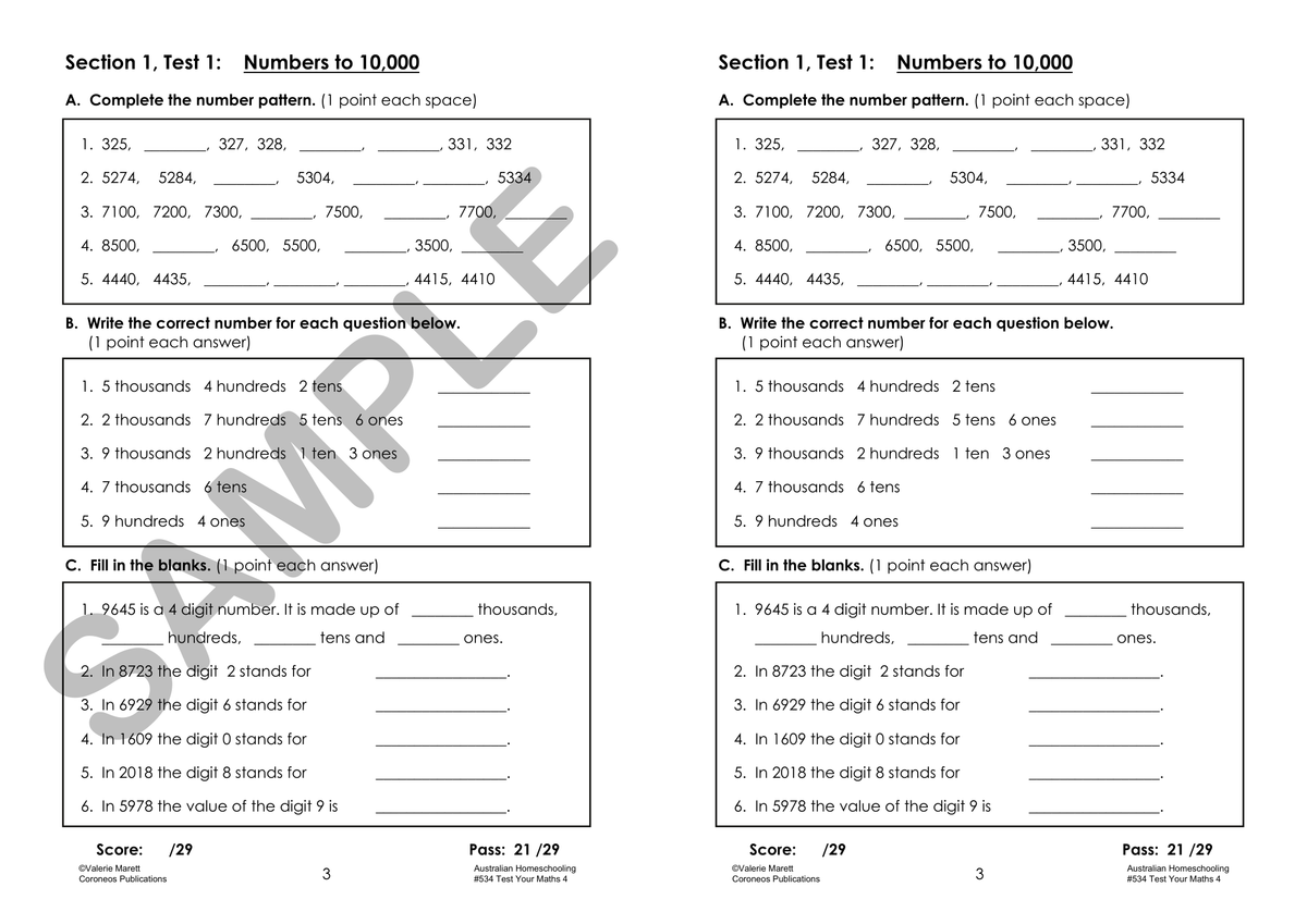 Test Your Maths 4 sample page