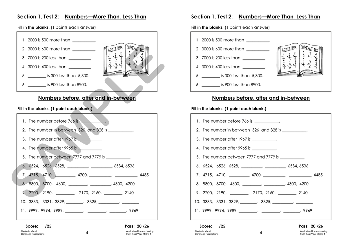 Test Your Maths 4 sample page