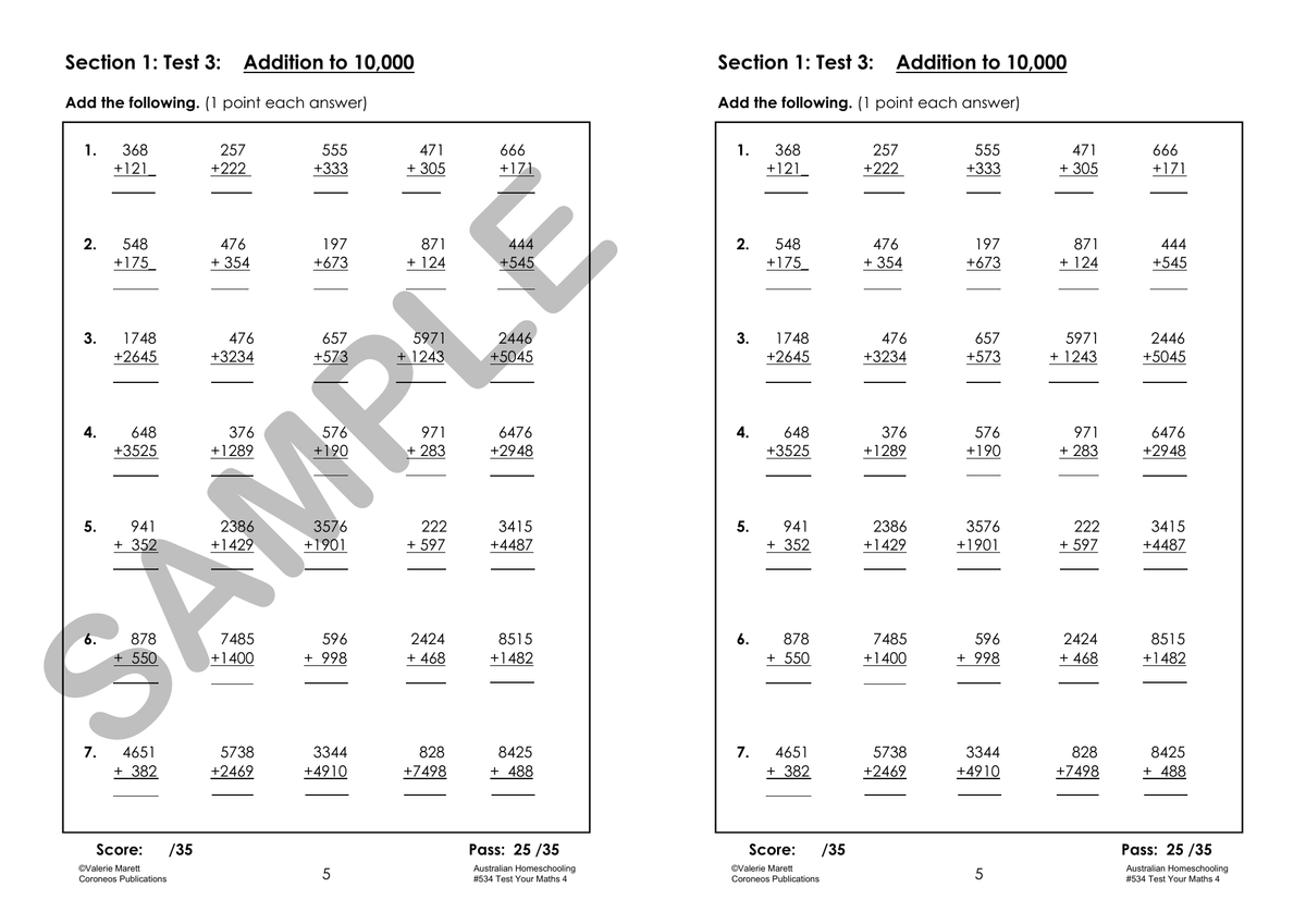 Test Your Maths 4 sample page