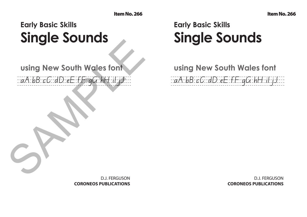 Early Basic Skills 1: Single Sounds using NSW font (No. 266) sample page