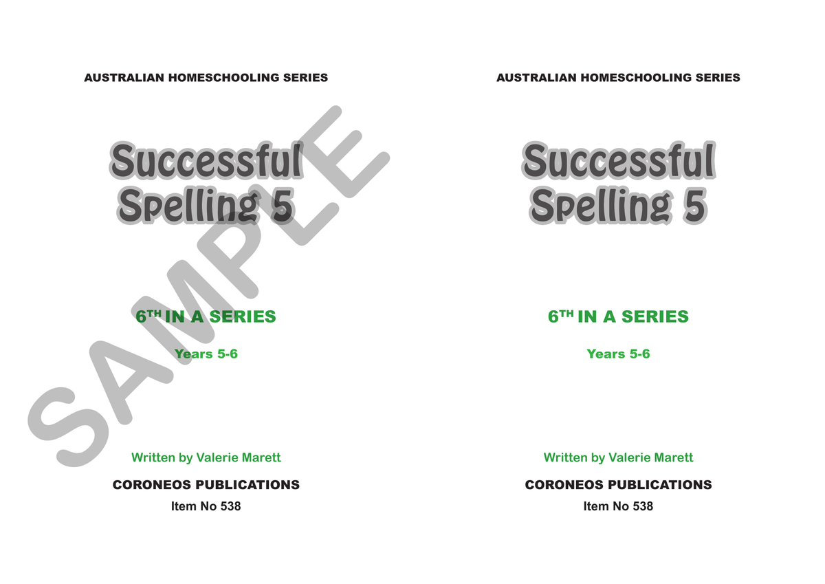 Successful Spelling 5 sample page