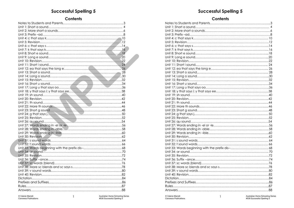 Successful Spelling 5 sample page