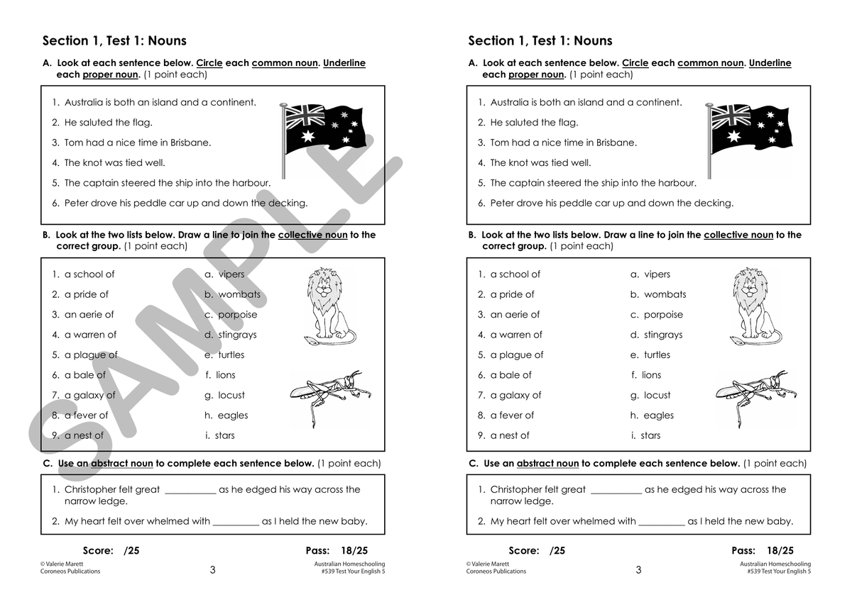 Test Your English 5 sample page