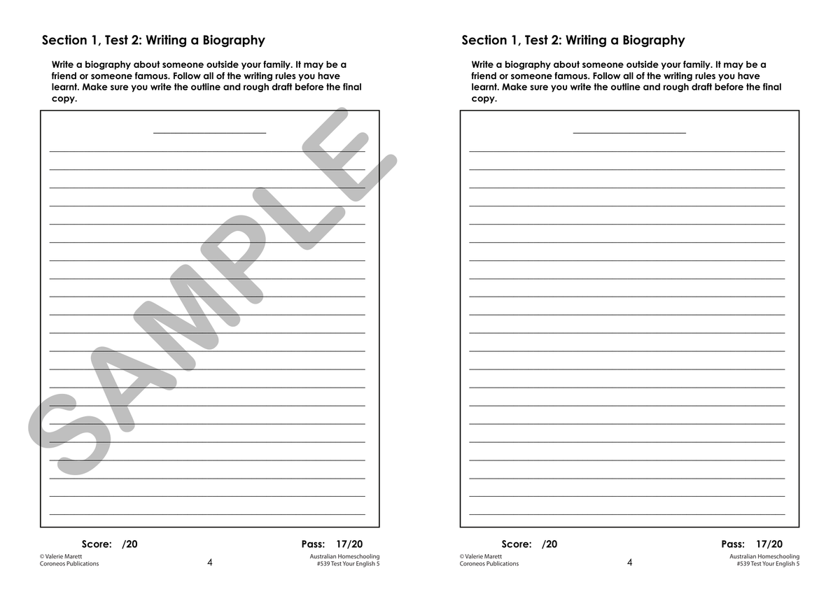 Test Your English 5 sample page