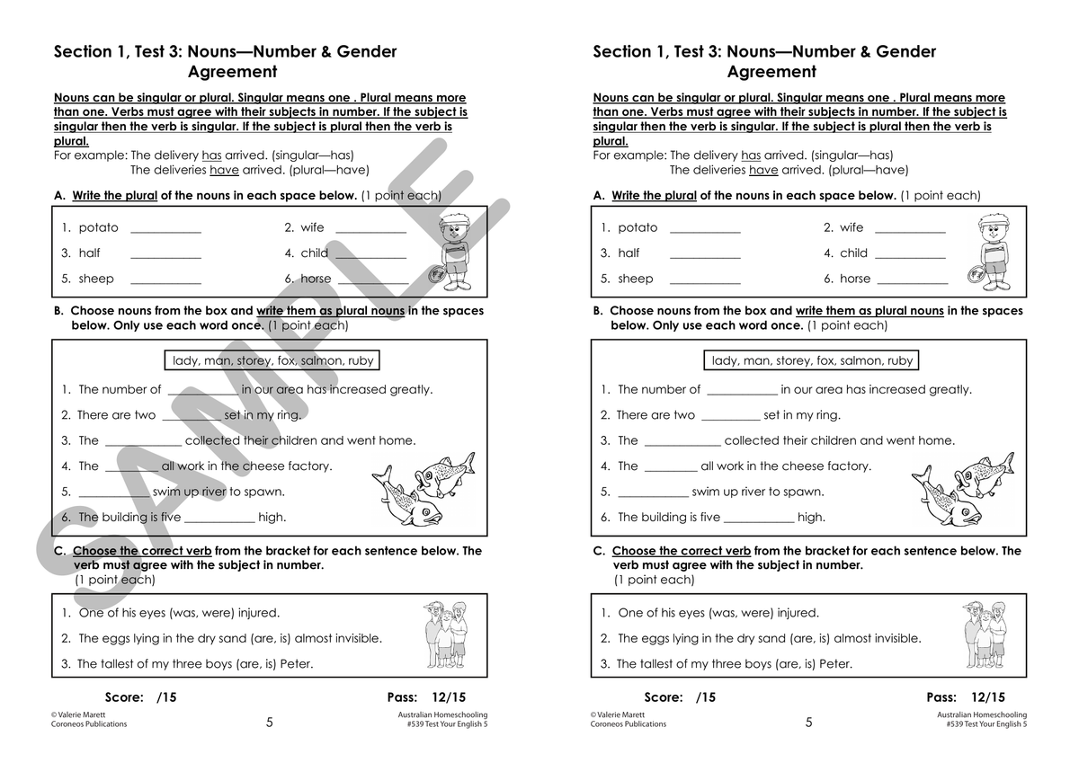 Test Your English 5 sample page