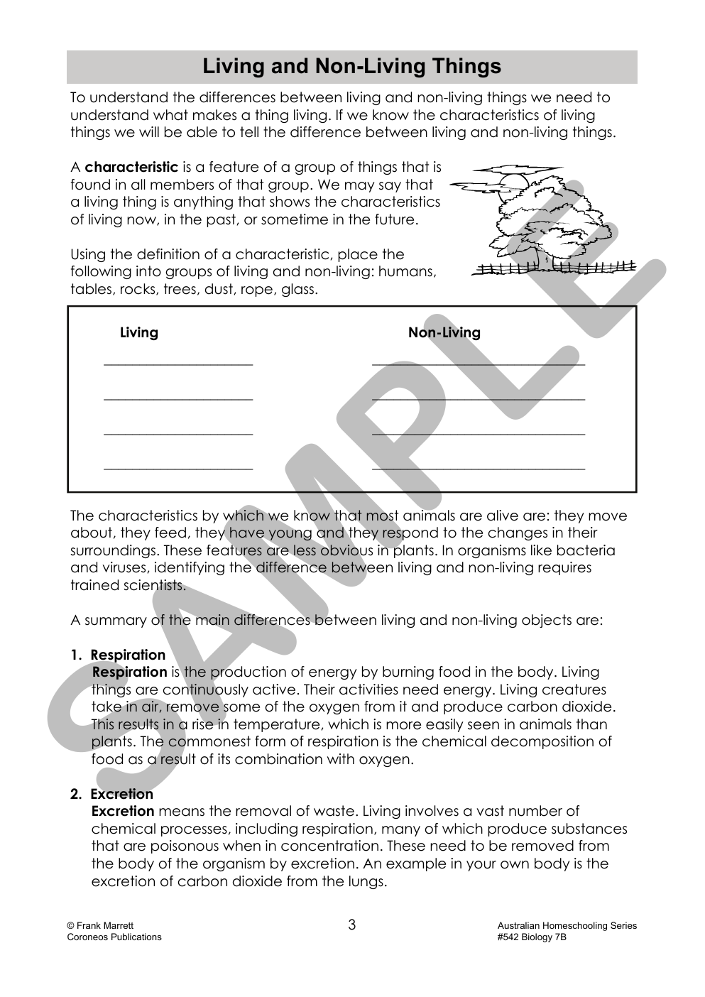 Secondary Science 7B: Biology sample page
