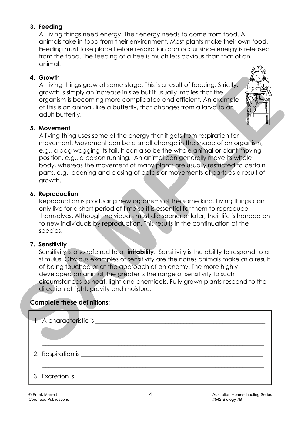 Secondary Science 7B: Biology sample page