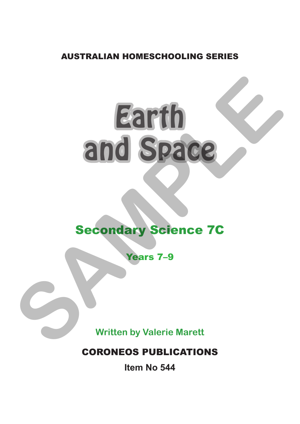 Secondary Science 7C: Earth & Space sample page