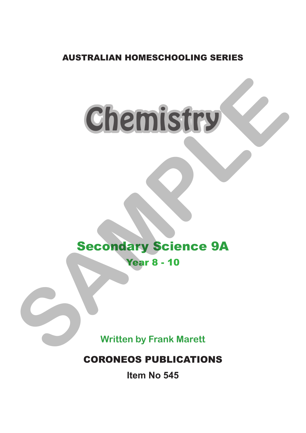Secondary Science 9A: Chemistry sample page