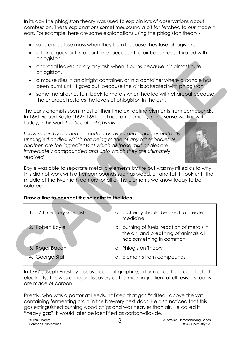 Secondary Science 9A: Chemistry sample page
