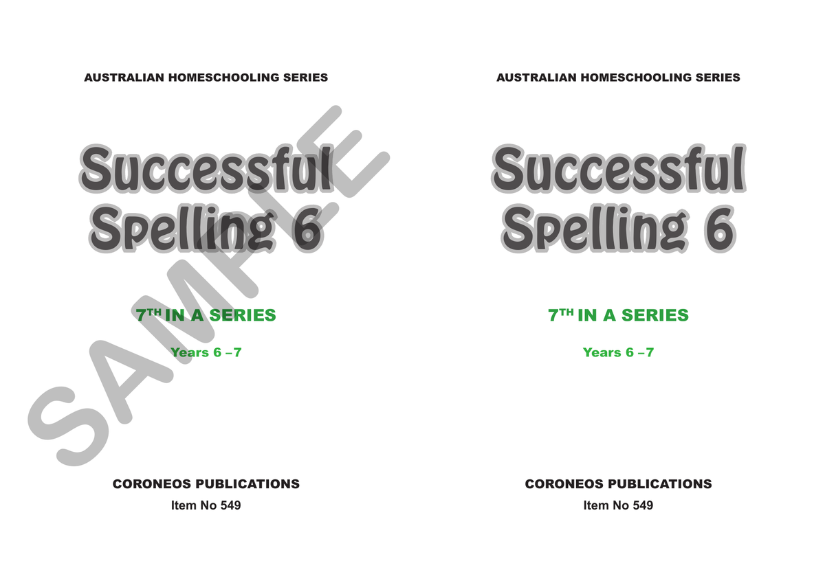 Successful Spelling 6 sample page