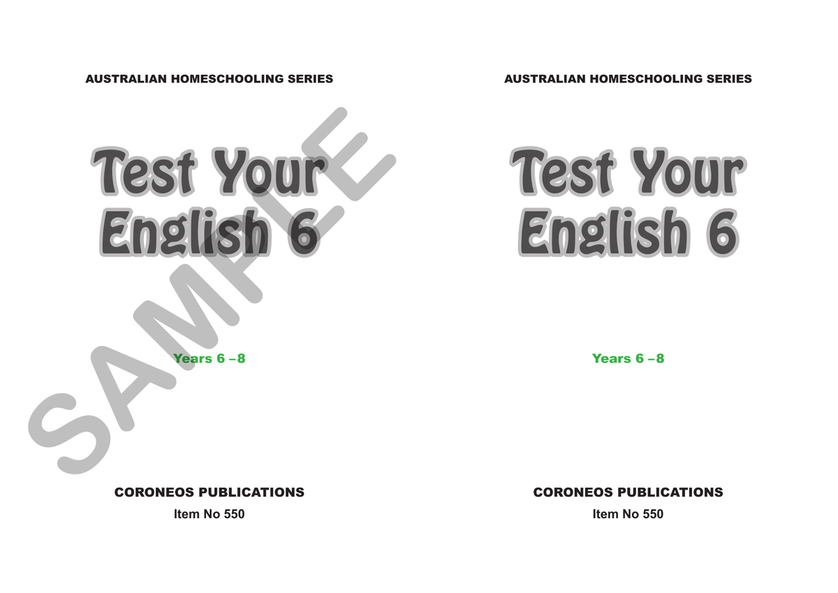 Test Your English 6 sample page
