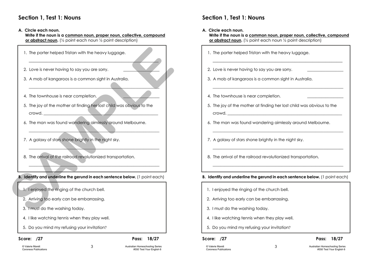 Test Your English 6 sample page