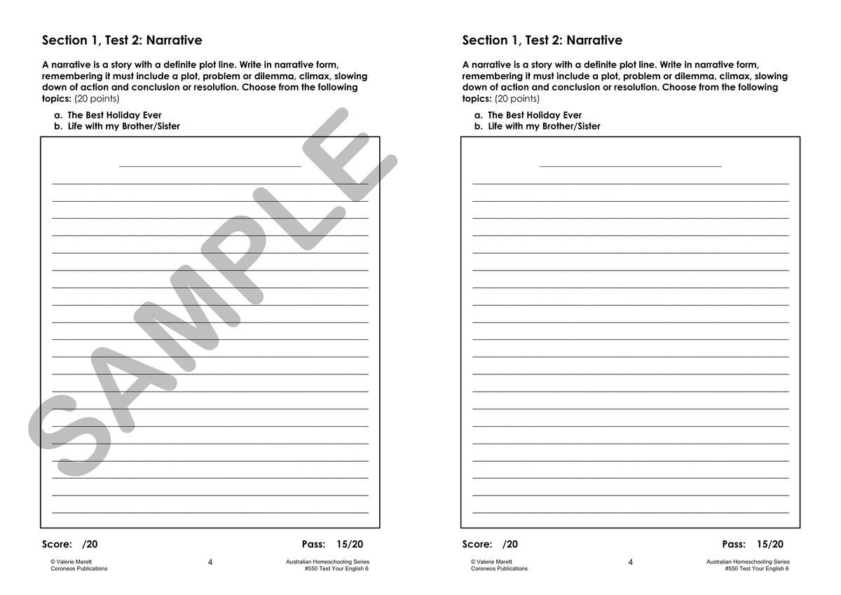Test Your English 6 sample page