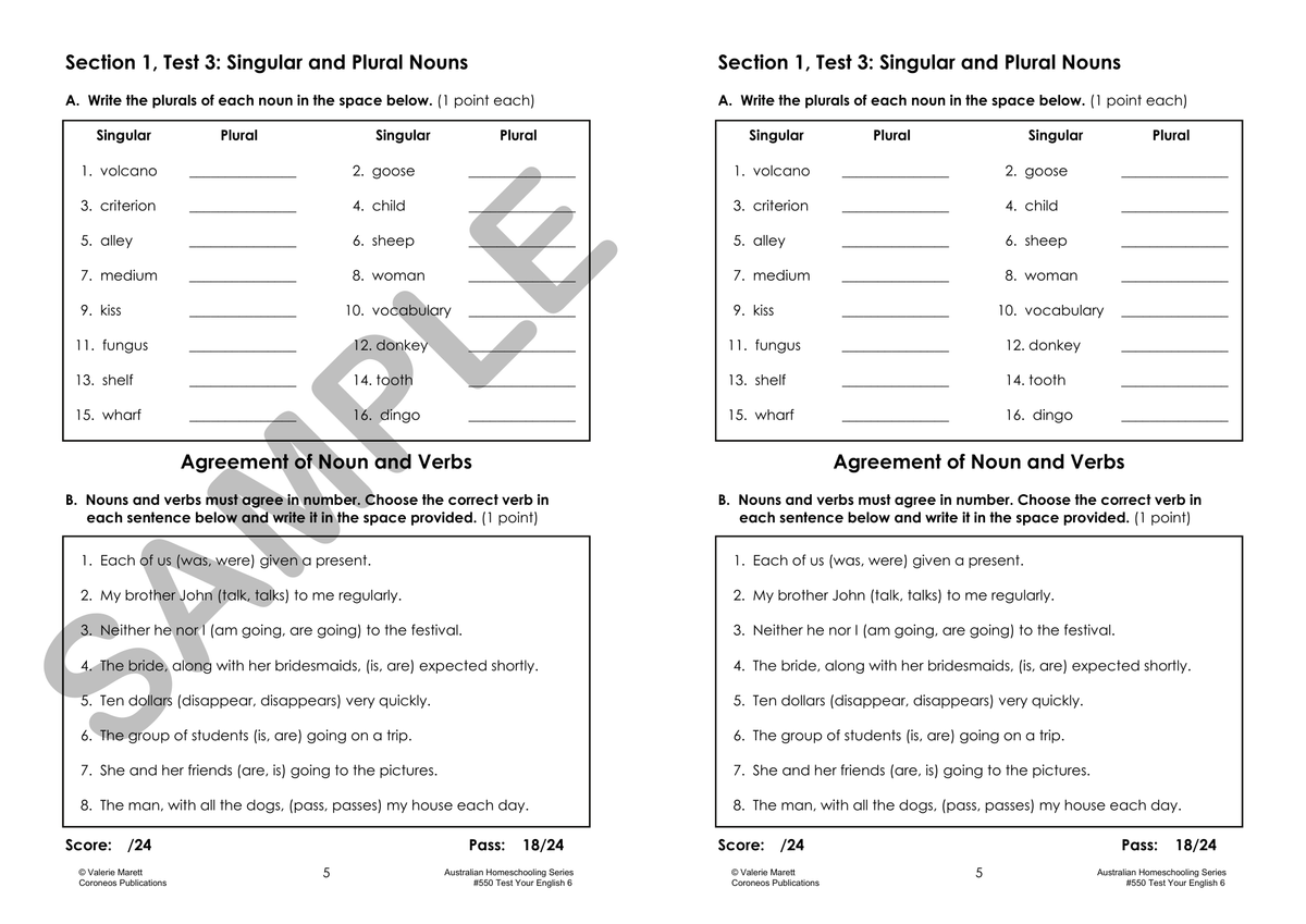Test Your English 6 sample page