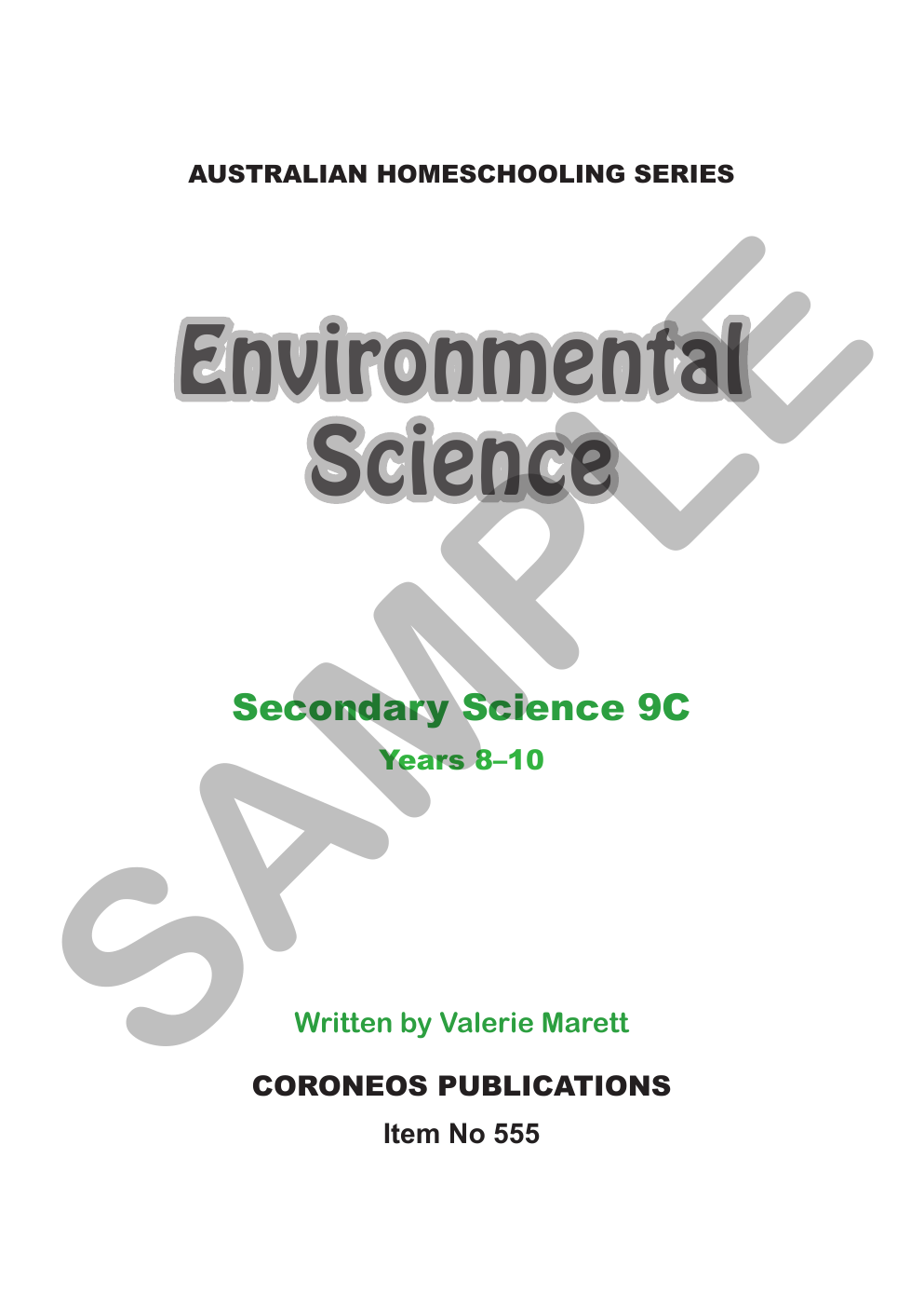 Secondary Science 9C: Environmental Science sample page