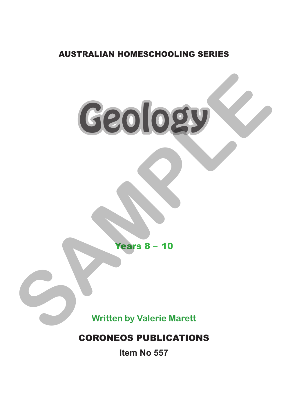 Secondary Science 8C: Geology sample page