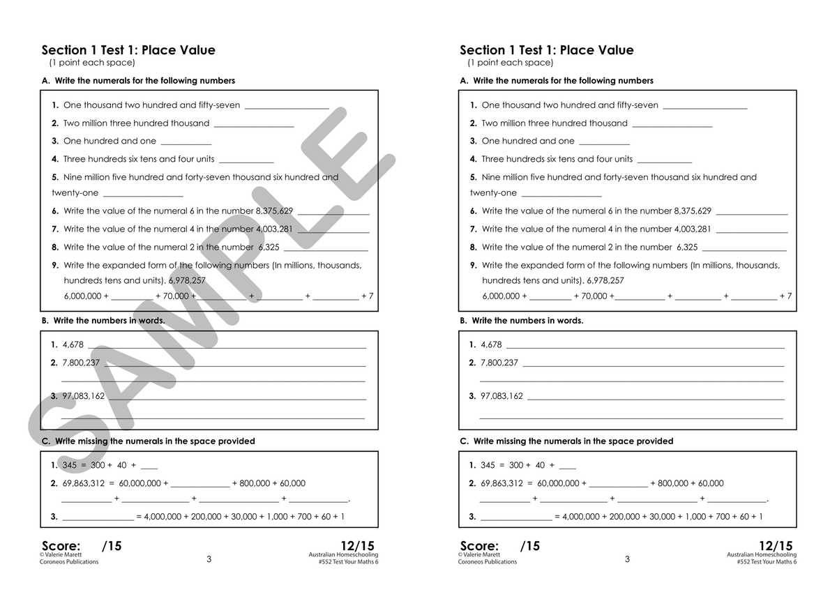 Test Your Maths 6 sample page