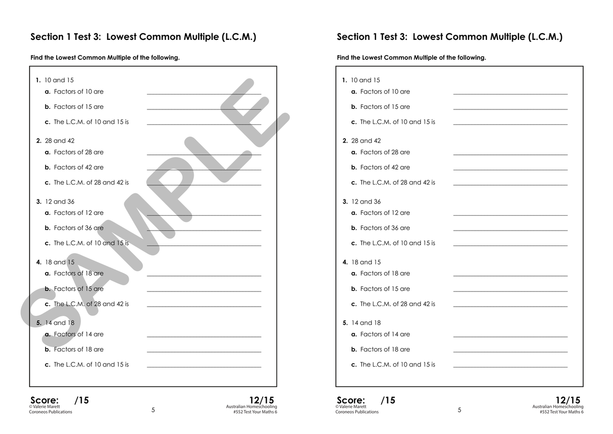Test Your Maths 6 sample page